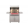 TrueFlame Deluxe Cart With Fold-Down Side Shelves - Grill Open