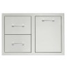 TrueFlame 33" 2-Drawer And Access Door Combo Masonry Frame Return