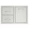 TrueFlame 33" 2-Drawer And Access Door Combo Masonry Frame Return - TrueFlame 33" 2-Drawer And Access Door Combo Masonry Frame Return