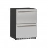 TrueFlame 5.1 Cu. Outdoor Rated 2-Drawer Fridge - Angled and Closed