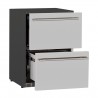 TrueFlame 5.1 Cu. Outdoor Rated 2-Drawer Fridge - Door Opened