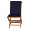 All Things Cedar Folding Chair - Blue Cushion - Front