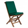All Things Cedar Folding Chair - Green Cushion - Angled