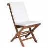 All Things Cedar Folding Chair - White Cushion - Angled
