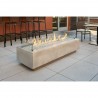  Outdoor Greatroom Company Natural Grey Cove 72" Linear Gas Fire Table Glass View