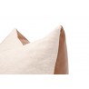 Essentials For Living The Better Together 22" Essential Pillow in Whiskey Brown Top Grain Leather, Jute - Set of Two - Back Closeup TopAngle