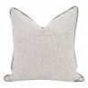 Essentials For Living the Not So Basic 22" Howell Natural, Dark Dove Velvet Piping Essential Pillow - Set of 2 in Front Angle