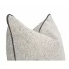 Essentials For Living the Not So Basic 22" Howell Natural, Dark Dove Velvet Piping Essential Pillow - Set of 2 in Closeup Top Side Angle - Essentials For Living the Not So Basic 22" Howell Natural, Dark Dove Velvet Piping Essential Pillow - Set of 2 in Closeup Top Side Angle