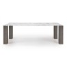 Thin Extension Dining Table In White And Gray
