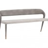 Sunpan Madura Banquette Belfast Heather Grey-Bravo Metal - Front Side Angle