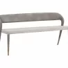 Sunpan Madura Banquette Belfast Heather Grey-Bravo Metal - Front Side Angle - Sunpan Madura Banquette Belfast Heather Grey-Bravo Metal - Front Side Angle