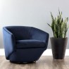 Sunpan Treviso Swivel Lounge Chair in Metropolis Blue - Lifestyle 2