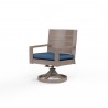 Laguna Swivel Dining Chair in Spectrum Indigo, No Welt - Front Side Angle