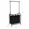 Oceanstar 3-Bag Rolling Laundry Sorter with Adjustable Hanging Bar - Bronze - Extended Dimensions