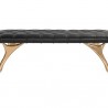 Sunpan Taylen Bench Black Leather - Front Angle