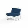 Newport Armless Club Chair in Spectrum Indigo, No Welt - Front Side Angle - Newport Armless Club Chair in Spectrum Indigo, No Welt - Front Side Angle