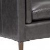 Sunpan Richmond Sofa - Brentwood Charcoal Leather - Base Closeup Angle