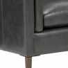 Sunpan Richmond Sofa - Brentwood Charcoal Leather - Base Closeup Angle - Sunpan Richmond Sofa - Brentwood Charcoal Leather - Base Closeup Angle