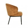 Sunpan Echo Lounge Chair in Black-Nono Tapenade Gold - Side Angle