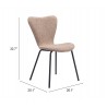 Tollo Dining Chair in Brown- seat dimension