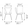 Dining Chair in White- dimension