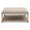 Townsend Tufted Coffee Table - Windowpane Pebble - Side View