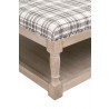 Essentials For Living Townsend Upholstered Coffee Table in Performance Tartan Charcoal - Leg Close-up