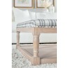 Essentials For Living Townsend Upholstered Coffee Table in Performance Tartan Charcoal - Leg Close-up Lifestyle