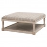 Essentials For Living Townsend Upholstered Coffee Table in Performance Windowpane Pebble - Angled