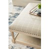 Essentials For Living Townsend Upholstered Coffee Table in Performance Windowpane Pebble - Top Angled