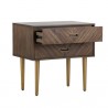 Sunpan Greyson Nightstand in Smoke Acacia - Front Side Opened Angle