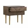 Sunpan Greyson Nightstand in Smoke Acacia - Front Side Opened Angle - Sunpan Greyson Nightstand in Smoke Acacia - Front Side Opened Angle