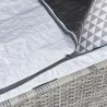 Vifah Gabrielle All-weather Resin Wicker Lounge Patio Sofa Storage Bench in Grey with Cushion, Closeup View - Vifah Gabrielle All-weather Resin Wicker Lounge Patio Sofa Storage Bench in Grey with Cushion, Closeup View