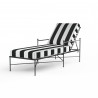 Provence Chaise Lounge in Cabana Classic w/ Self Welt* Grade B - Front Side Angle