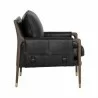 Sunpan Mauti Lounge Chair Dark Brown - Cortina Black Leather - Side Angle - Sunpan Mauti Lounge Chair Dark Brown - Cortina Black Leather - Side Angle