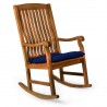 Teak Rocking Chair - Blue Cushion