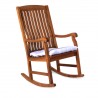 Teak Rocking Chair - White Cushion
