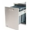 Bull BBQ Slim 10 Gallon Trash Drawer With Trash Can - Side Angled and Opened - Bull BBQ Slim 10 Gallon Trash Drawer With Trash Can - Side Angled and Opened
