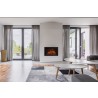 Amantii 38” Fireplace With A Steel Trim and Glass Inlay - 10 Piece Log Set With Remote And Cord - Lifestyle 2
