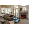 Amantii 44” Fireplace With A Steel Trim and Glass Inlay - 20 Piece Log Set With Remote And Cord - Lifestyle 2 - Amantii 44” Fireplace With A Steel Trim and Glass Inlay - 20 Piece Log Set With Remote And Cord - Lifestyle 2