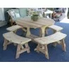 57" Cedar Round Trestle Dining Set - 57" Cedar Round Trestle Dining Set