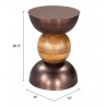 Tripoli Side Table in Bronze- table dimension