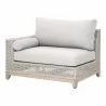 Tropez Outdoor Modular 2-Seat Left Arm Sofa in Taupe - Angled - Tropez Outdoor Modular 2-Seat Left Arm Sofa in Taupe - Angled