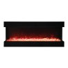 60" 3 Sided Glass Electric Fireplace Built-in Only - Red and Yellow Flame