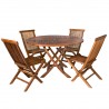 5-Piece Round Folding Table Set & Cushions