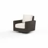 Montecito Swivel Rocker Club Chair in Canvas Natural w/ Self Welt - Front Side Angle - Montecito Swivel Rocker Club Chair in Canvas Natural w/ Self Welt - Front Side Angle