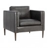 Sunpan Richmond Armchair - Brentwood Charcoal Leather - Front Side Angle