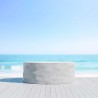 Azzurro Living Tulum Coffee Table In White Rock Concrete - Lifestyle