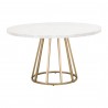 Turino Carrera 54 Round Dining Table Base - Brushed Gold - Front