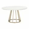 Turino Carrera 54 Round Dining Table Base - Brushed Gold - Front Angle - Turino Carrera 54 Round Dining Table Base - Brushed Gold - Front Angle